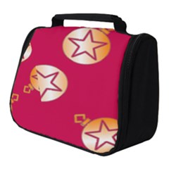 Orange Ornaments With Stars Pink Full Print Travel Pouch (Small)