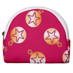 Orange Ornaments With Stars Pink Horseshoe Style Canvas Pouch