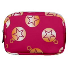 Orange Ornaments With Stars Pink Make Up Pouch (Small)