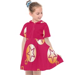 Orange Ornaments With Stars Pink Kids  Sailor Dress