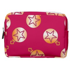 Orange Ornaments With Stars Pink Make Up Pouch (Medium)