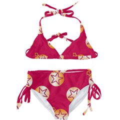 Orange Ornaments With Stars Pink Kids  Classic Bikini Set