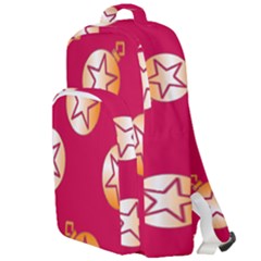 Orange Ornaments With Stars Pink Double Compartment Backpack