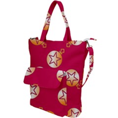 Orange Ornaments With Stars Pink Shoulder Tote Bag