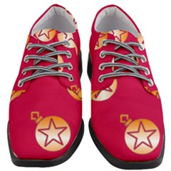 Orange Ornaments With Stars Pink Women Heeled Oxford Shoes