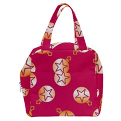 Orange Ornaments With Stars Pink Boxy Hand Bag