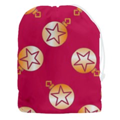 Orange Ornaments With Stars Pink Drawstring Pouch (3XL)