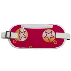 Orange Ornaments With Stars Pink Rounded Waist Pouch