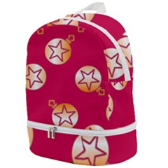 Orange Ornaments With Stars Pink Zip Bottom Backpack