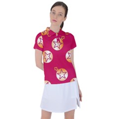 Orange Ornaments With Stars Pink Women s Polo Tee