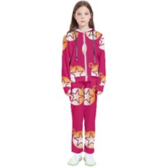 Orange Ornaments With Stars Pink Kids  Tracksuit