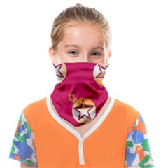 Orange Ornaments With Stars Pink Face Covering Bandana (Kids)