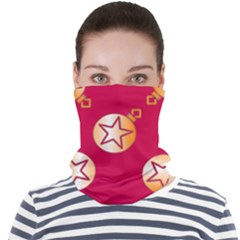 Orange Ornaments With Stars Pink Face Seamless Bandana (Adult)