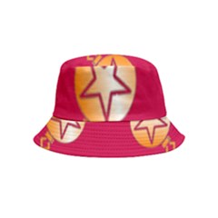 Orange Ornaments With Stars Pink Bucket Hat (Kids)