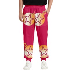 Orange Ornaments With Stars Pink Men s Elastic Waist Pants