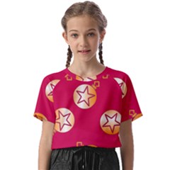 Orange Ornaments With Stars Pink Kids  Basic Tee