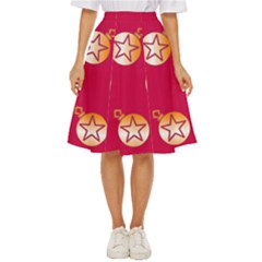 Orange Ornaments With Stars Pink Classic Short Skirt