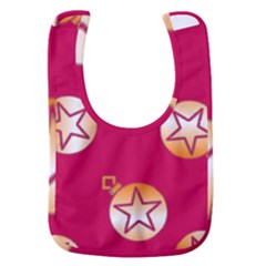 Orange Ornaments With Stars Pink Baby Bib