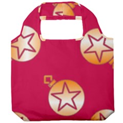 Orange Ornaments With Stars Pink Foldable Grocery Recycle Bag