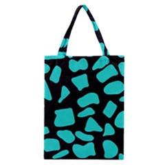 Cow Background Neon Blue Black Classic Tote Bag by ConteMonfreyShop