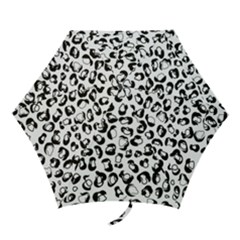Black And White Leopard Print Jaguar Dots Mini Folding Umbrella by ConteMonfreyShop