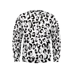 Black And White Leopard Print Jaguar Dots Kids  Sweatshirt