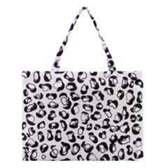 Black And White Leopard Print Jaguar Dots Medium Tote Bag by ConteMonfreyShop