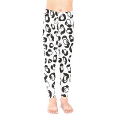 Black And White Leopard Print Jaguar Dots Kids  Leggings by ConteMonfreyShop