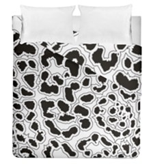 Black And White Dots Jaguar Duvet Cover Double Side (queen Size) by ConteMonfreyShop