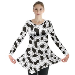 Black And White Dots Jaguar Long Sleeve Tunic  by ConteMonfreyShop