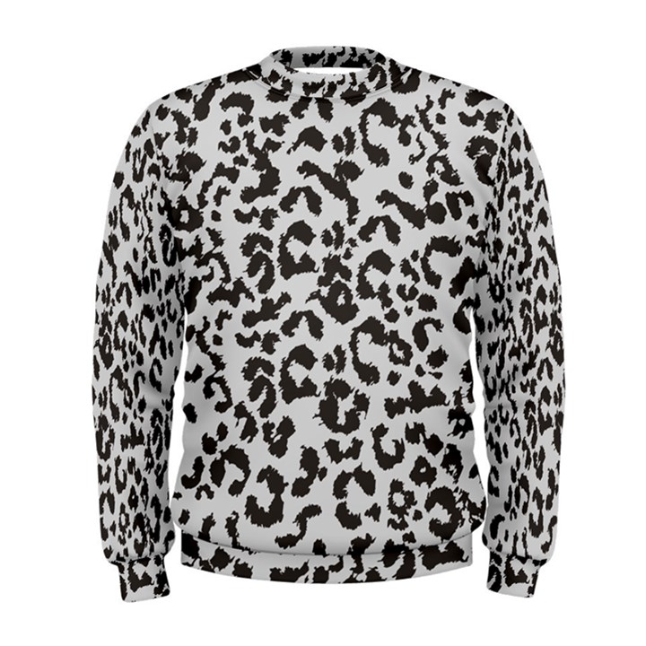 Leopard print gray theme Men s Sweatshirt