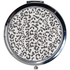 Leopard Print Gray Theme Mini Round Mirror