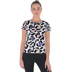 Jaguar Spots Colorful Short Sleeve Sports Top  by ConteMonfreyShop