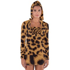 Leopard Print Spots Long Sleeve Hooded T-shirt by ConteMonfreyShop