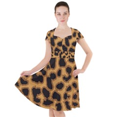 Leopard Print Spots Cap Sleeve Midi Dress by ConteMonfreyShop