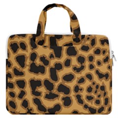 Leopard Print Spots Macbook Pro 16  Double Pocket Laptop Bag  by ConteMonfreyShop