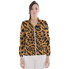 Leopard Print Jaguar Dots Brown Women s Windbreaker by ConteMonfreyShop