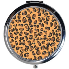 Leopard Print Peach Colors Mini Round Mirror
