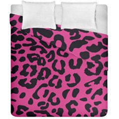 Leopard Print Jaguar Dots Pink Duvet Cover Double Side (california King Size)