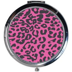 Leopard Print Jaguar Dots Pink Mini Round Mirror