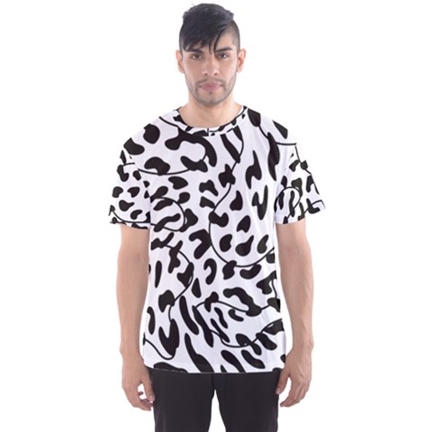 Leopard Print Black And White Draws Men s Sport Mesh Tee by ConteMonfreyShop