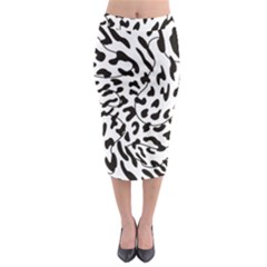 Leopard Print Black And White Draws Midi Pencil Skirt by ConteMonfreyShop