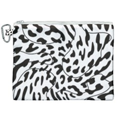 Leopard Print Black And White Draws Canvas Cosmetic Bag (xxl) by ConteMonfreyShop