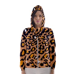Leopard  Spots Brown White Orange Women s Hooded Windbreaker by ConteMonfreyShop