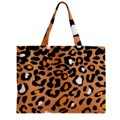 Leopard  Spots Brown White Orange Zipper Mini Tote Bag