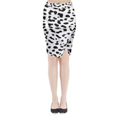 Leopard Print Jaguar Dots Black And White Midi Wrap Pencil Skirt by ConteMonfreyShop