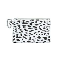 Leopard Print Jaguar Dots Black And White Canvas Cosmetic Bag (small) by ConteMonfreyShop
