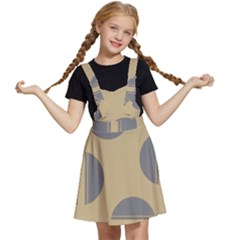 Gray Stripe Ornaments Brown Kids  Apron Dress by TetiBright