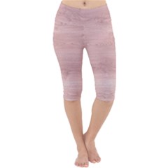Pink Wood Lightweight Velour Cropped Yoga Leggings by ConteMonfreyShop