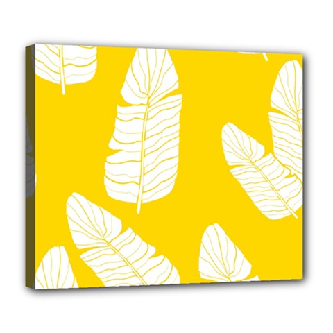 Yellow Banana Leaves Deluxe Canvas 24  X 20  (stretched) by ConteMonfreyShop